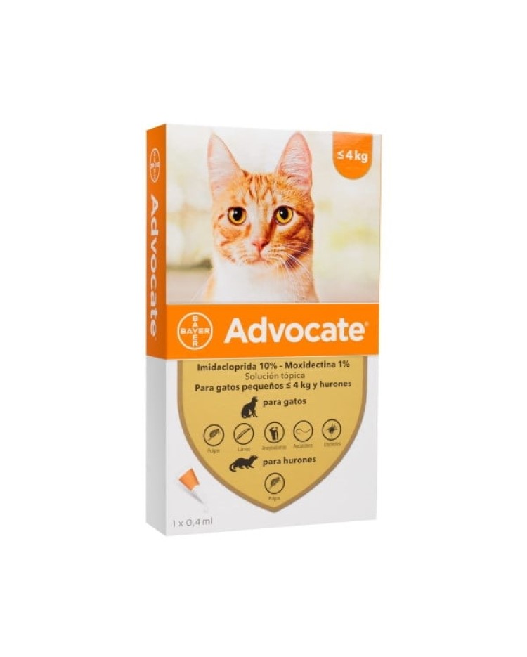 Advocate Gatos 0,4 Ml 4 Kg Naranja x 1 Unid