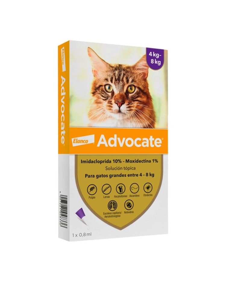 Advocate Gatos 4 -8 Kg x 1 Unid