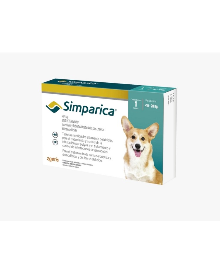 Simparica Azul 40 Mg 10-20Kg