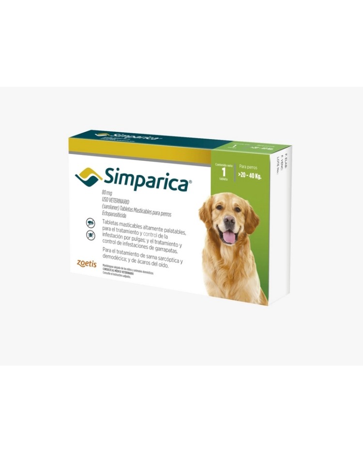 Simparica Verde 80 Mg 20-40Kg