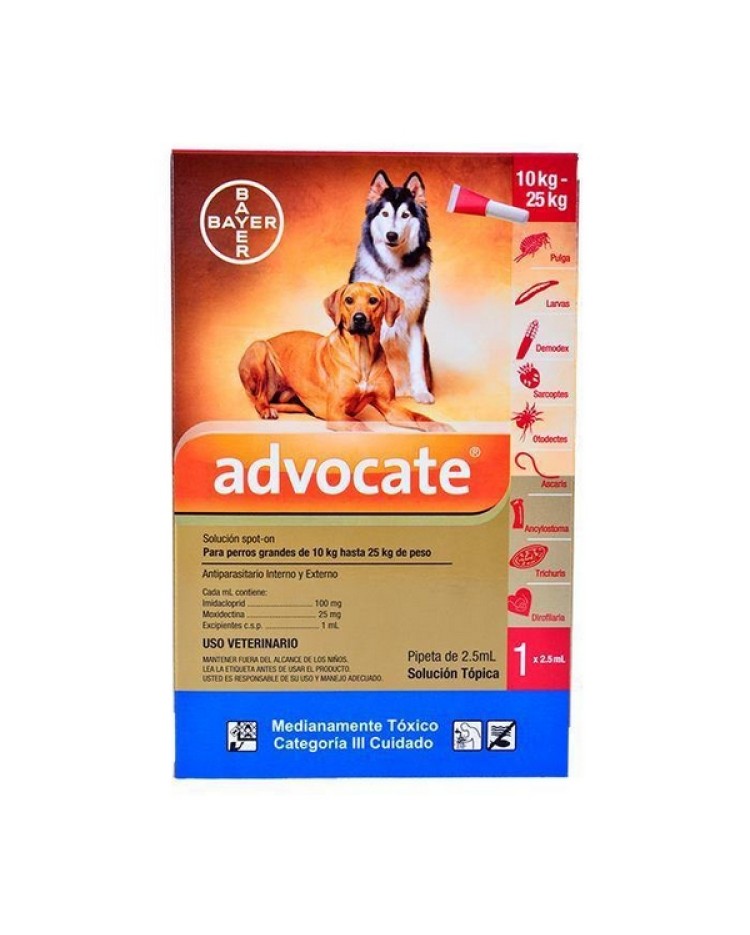 Advocate Perro 10 - 25 Kg x 1 Unid