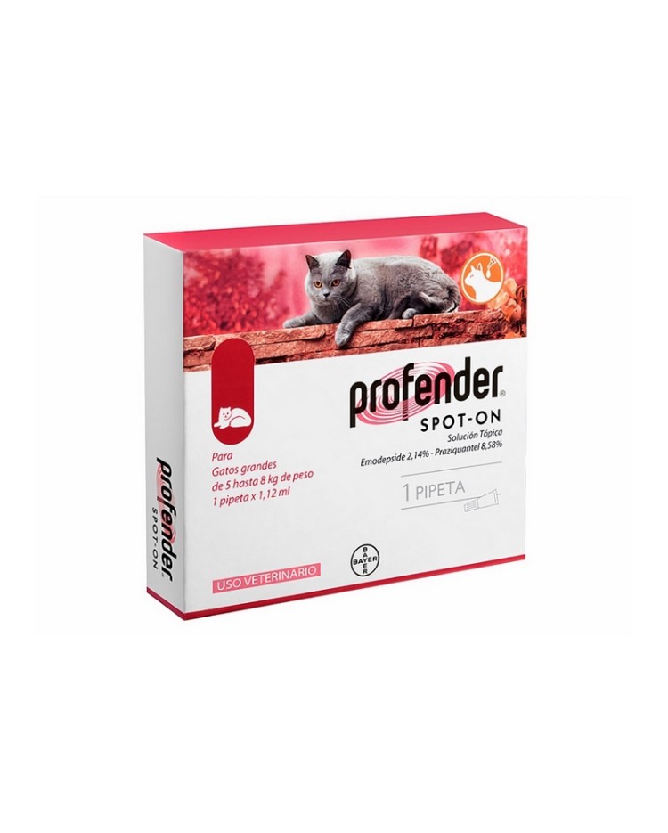 Profender Pipeta 1,12 Ml 5 A 8 Kg Rojo